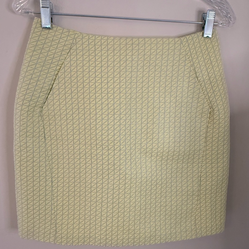 Brigette Bailey Yellow mini skirt silver plaid pattern SZ medium